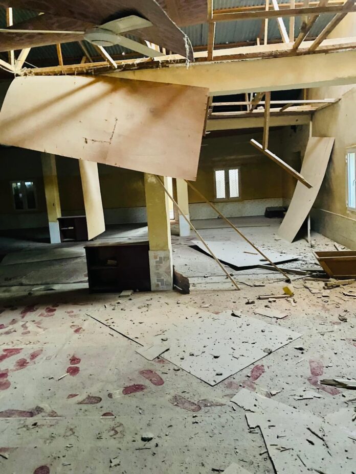 Shelling hits a mosque inside the Laascaanood main hospital on 8 February 2023.