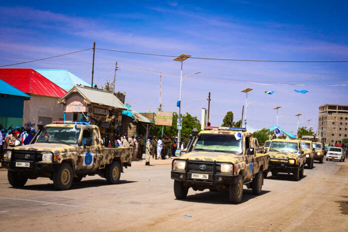 FILE PHOTO: Puntland police during a parade in Garowe.