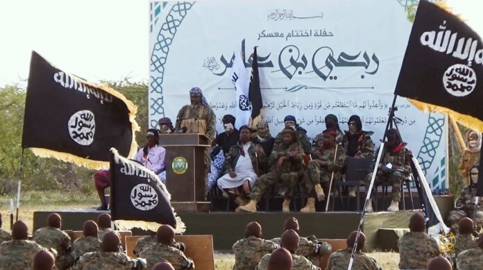 Al-Shabaab spokesman, Ali Dheere during the parade which took place in undisclosed location in Somalia.