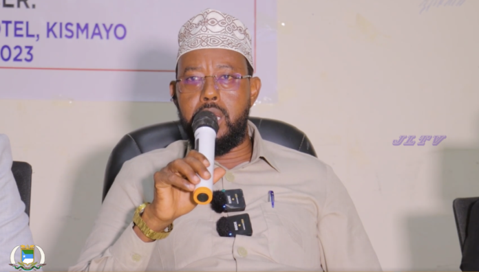 Jubbaland's Minister of Information Saleban Mohamed Mohamud.