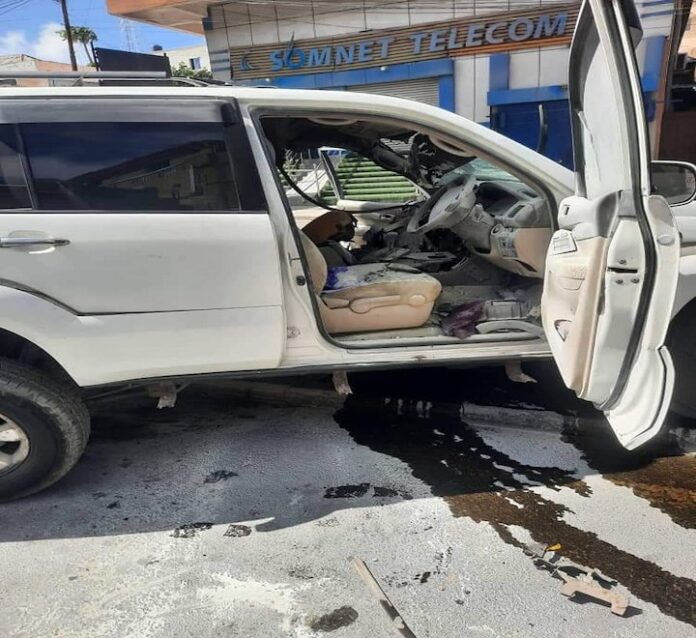 The targeted individual, Ahmed Garaar, was driving along the bustling Maka al-Mukarama road in Mogadishu when the bomb exploded on Saturday morning.