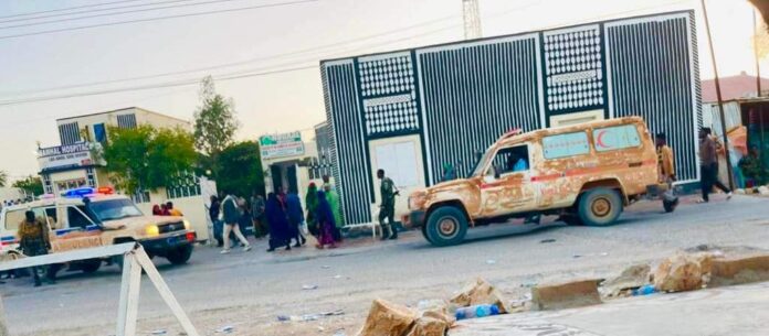 Ambulance in Las'anod hospital. Since violence erupted in Las Anod, Sool region, at the beginning of February, at least 150 people have been killed and hundreds more wounded.