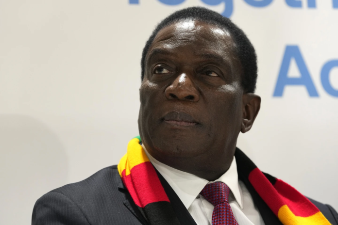 AP FILE: Zimbabwean President Emmerson Mnangagwa.