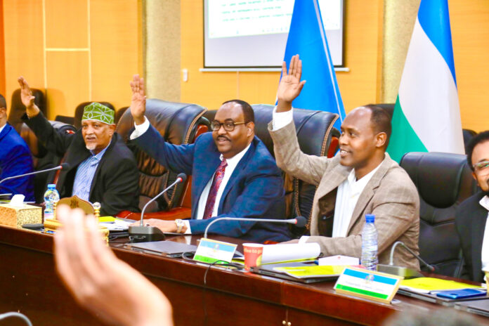 Puntland president Said Abdullahi Deni during a cabinet meeting on July 20, 2023.