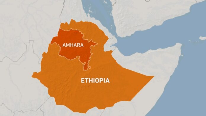 Map of Amhara region Ethiopia