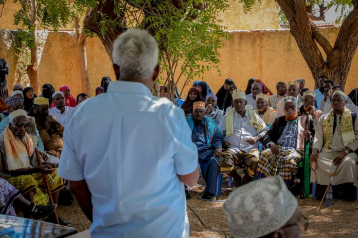 Under the shade of a tree, peace talks bring hope to Xarfo.