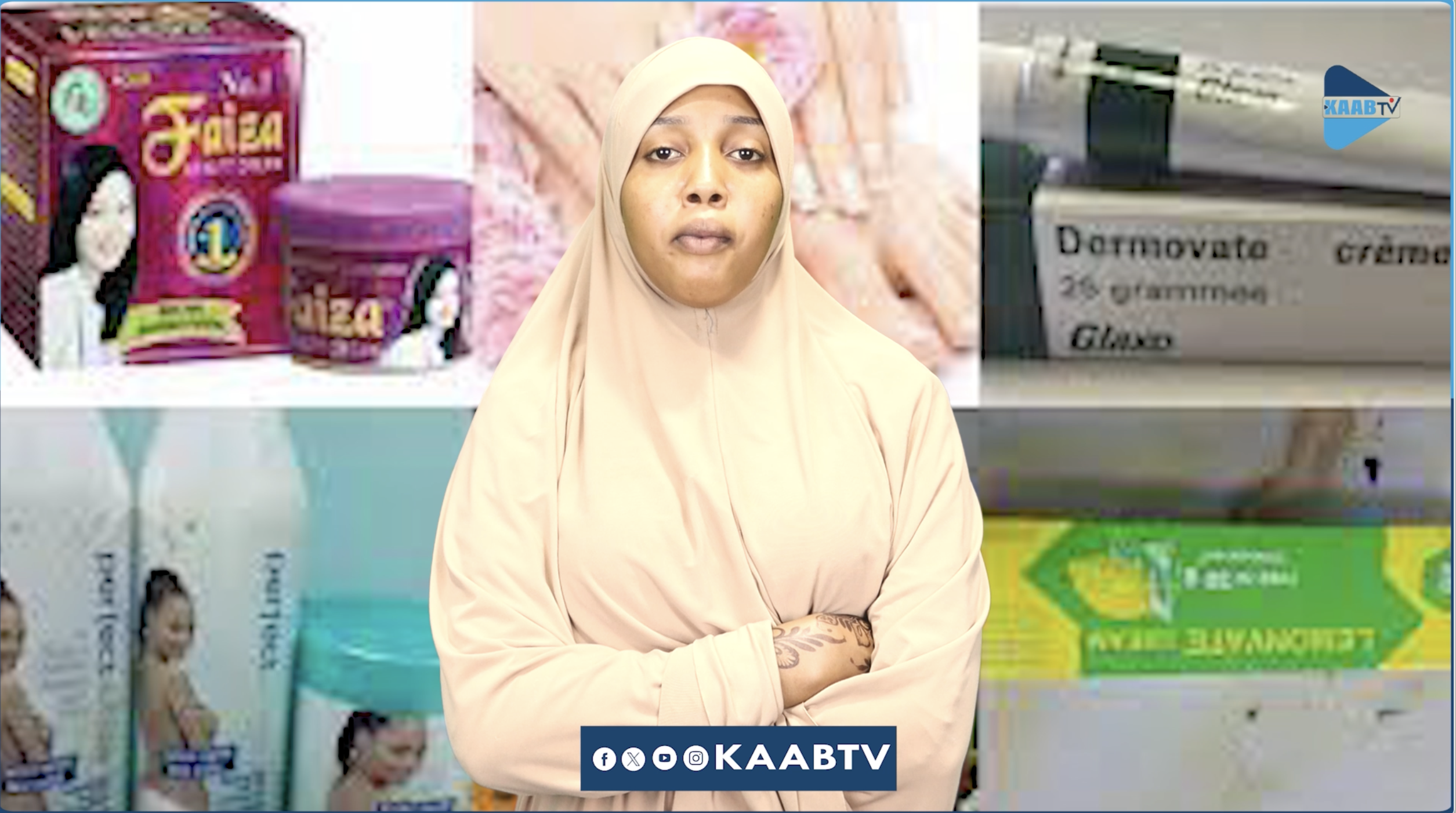 21-year-old Hawo Mohamed, a frequent user of whitening chemicals, shared her perspective. |PHOTO/Kaab TV.