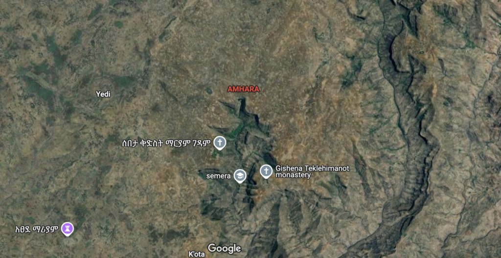 Amhara region, Ethiopia. | Google Maps.
