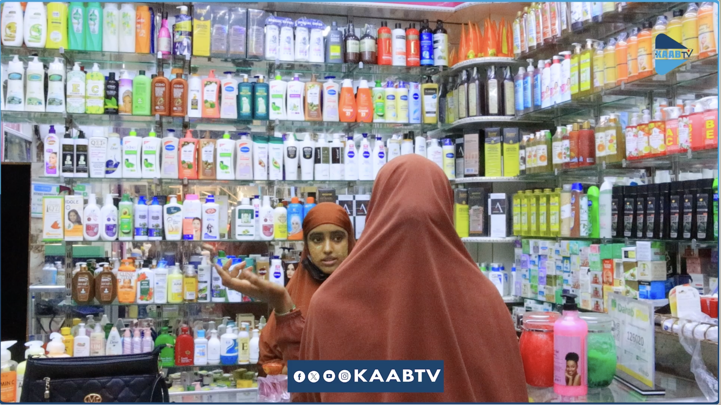 Specialized beauty shops, such as Dermaan, and informal centers across Somalia sell these whitening products, with no oversight or regulation.| PHOTO/ Kaab TV.