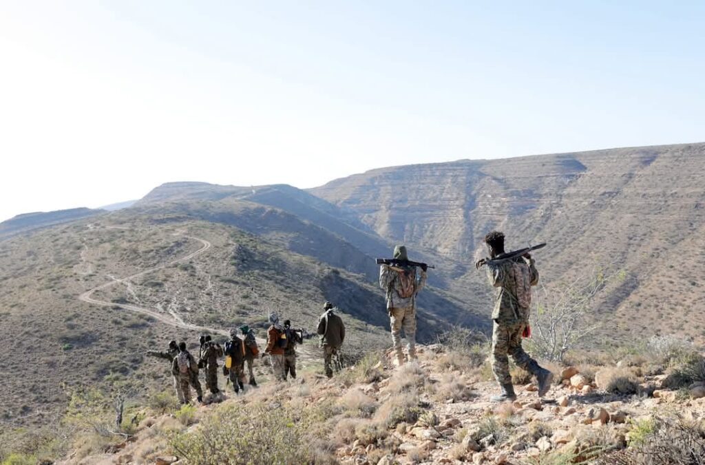 Puntland Security forces conduct anti-Daesh operation in the Bari mountains.