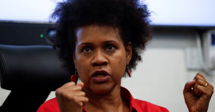 Tanzanian activist Maria Sarungi Tsehai gestures during a press conference after she was abducted and later released, in Nairobi, Kenya, January 13, 2025. PHOTO/ REUTERS.