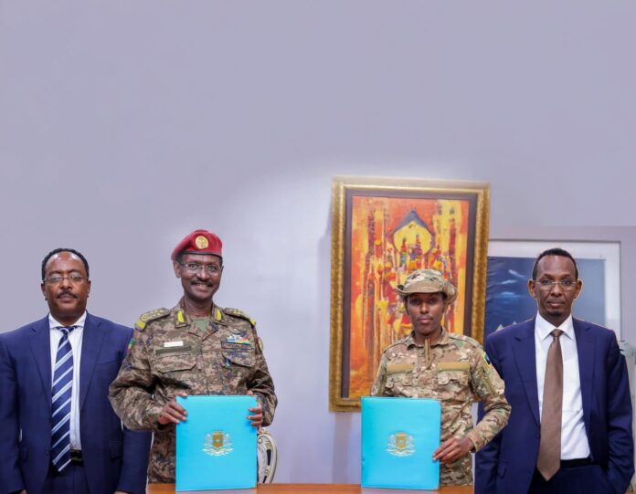 a delegation led by Field Marshal Birhanu Jula, Chief of Ethiopia National Defence Force paid a one-day Work Visit to the Federal Republic of Somalia on 22ND February 2025. The Chief was accompanied by the head of the National Intelligence and Security Service (NISS), Redwan Hussein and other Government Officials.