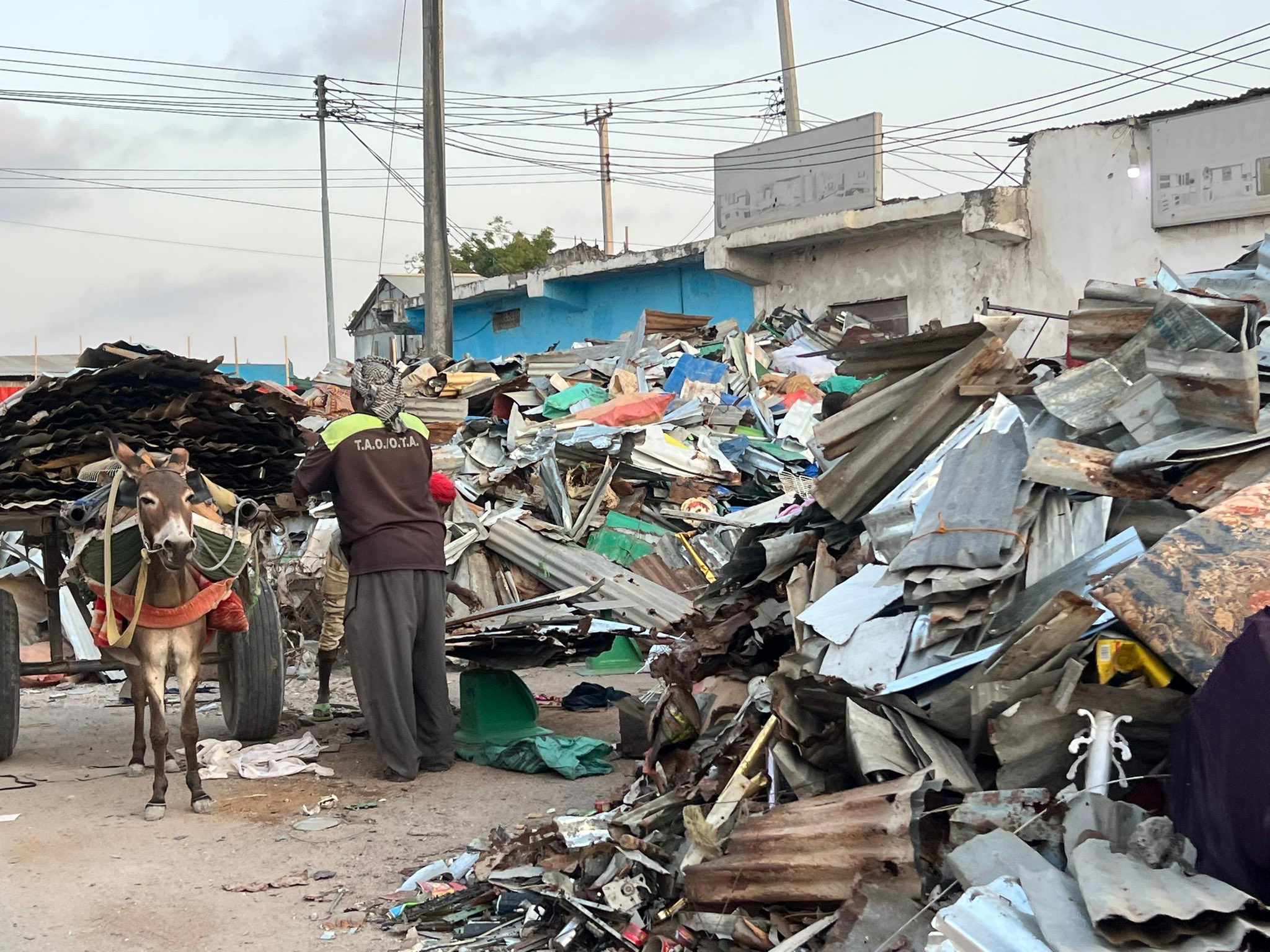 Forced Eviction: The rubble of demolished houses in Ex-Carwada Taleex, Mogadishu's Hodan district, where a public auction has taken place, benefiting greedy businessmen and corrupt government officials.