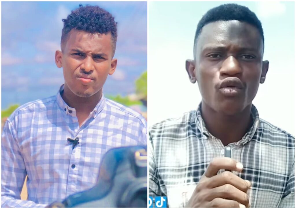 Journalists Sharif Abdi (pictured left, and Omar Guux (right) were freed after they were illegally held by NISA in Mogadishu and a clan militia in Lower Shabelle respectively. | PHOTO/SJS/ Courtesy.