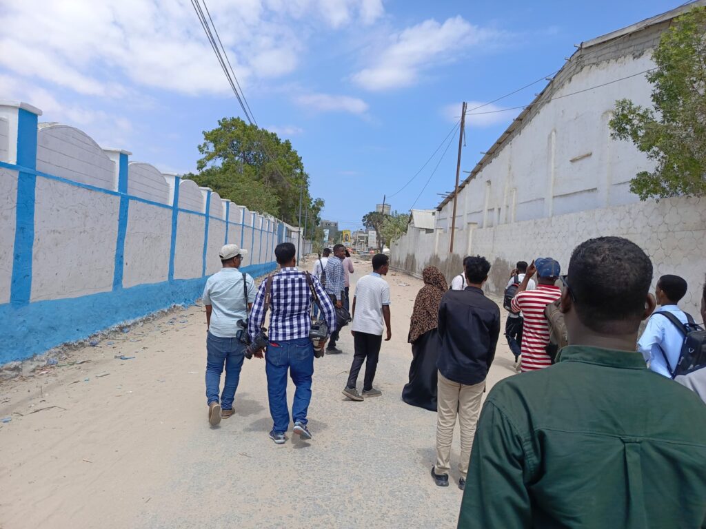 Journalists arrested on the aftermath of Mogadishu bombing on Tuesday 18 March 2025. | PHOTO:Courtesy: SJS.