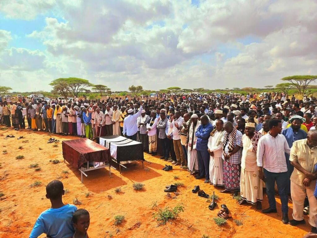 The funeral of the two victims, held in Bur Saalax, was attended by hundreds of local residents as well as regional officials from the Puntland administration.