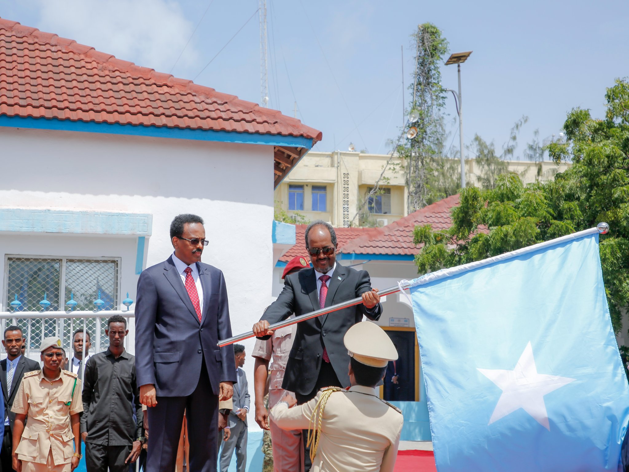 President Hassan Sheikh Mohamud took office on May 23, 2022, succeeding President Farmaajo, following his election on May 15. | PHOTO/OFFICIAL. President Hassan Sheikh Mohamud took office on May 23, 2022, succeeding President Farmaajo, following his election on May 15. | PHOTO/OFFICIAL.