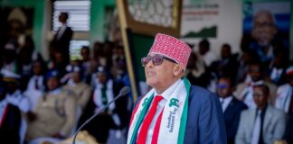 President Abdirahman Abdillahi Irro delivered a national address in Hargeisa during Somaliland's 34th anniversary celebrations. | PHOTO/ OFFICIAL.