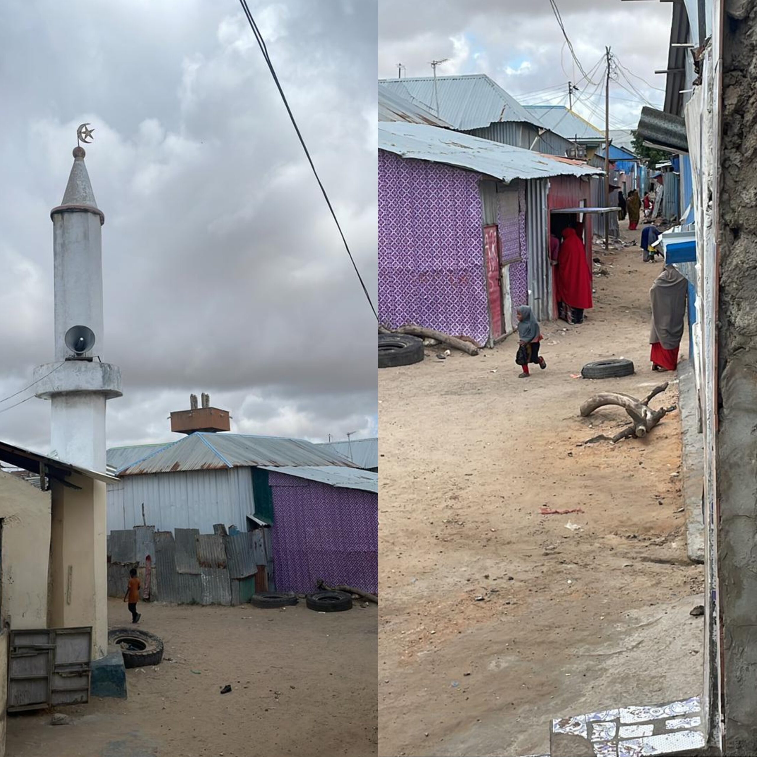 At dawn on Saturday, 17 May 2025, an armed group led by Yasin Ganey, the commander of the Galbeed Police Station in Mogadishu, carried out a siege-style raid on families living in the area of the former pharmaceutical factory located along the Ex-Control, Afgooye–Mogadishu road. | PHOTO/Kaab TV. At dawn on Saturday, 17 May 2025, an armed group led by Yasin Ganey, the commander of the Galbeed Police Station in Mogadishu, carried out a siege-style raid on families living in the area of the former pharmaceutical factory located along the Ex-Control, Afgooye–Mogadishu road. | PHOTO/Kaab TV.