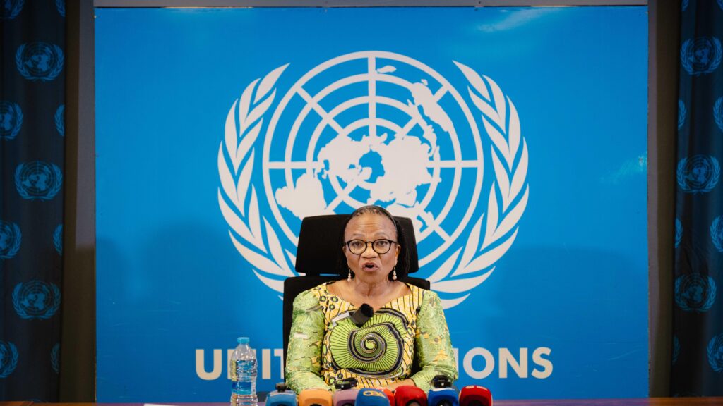 Independent Expert on the Situation of Human Rights in Somalia, Isha Dyfan, at a press conference at the end of her fourth visit to Somalia |UN Photo.