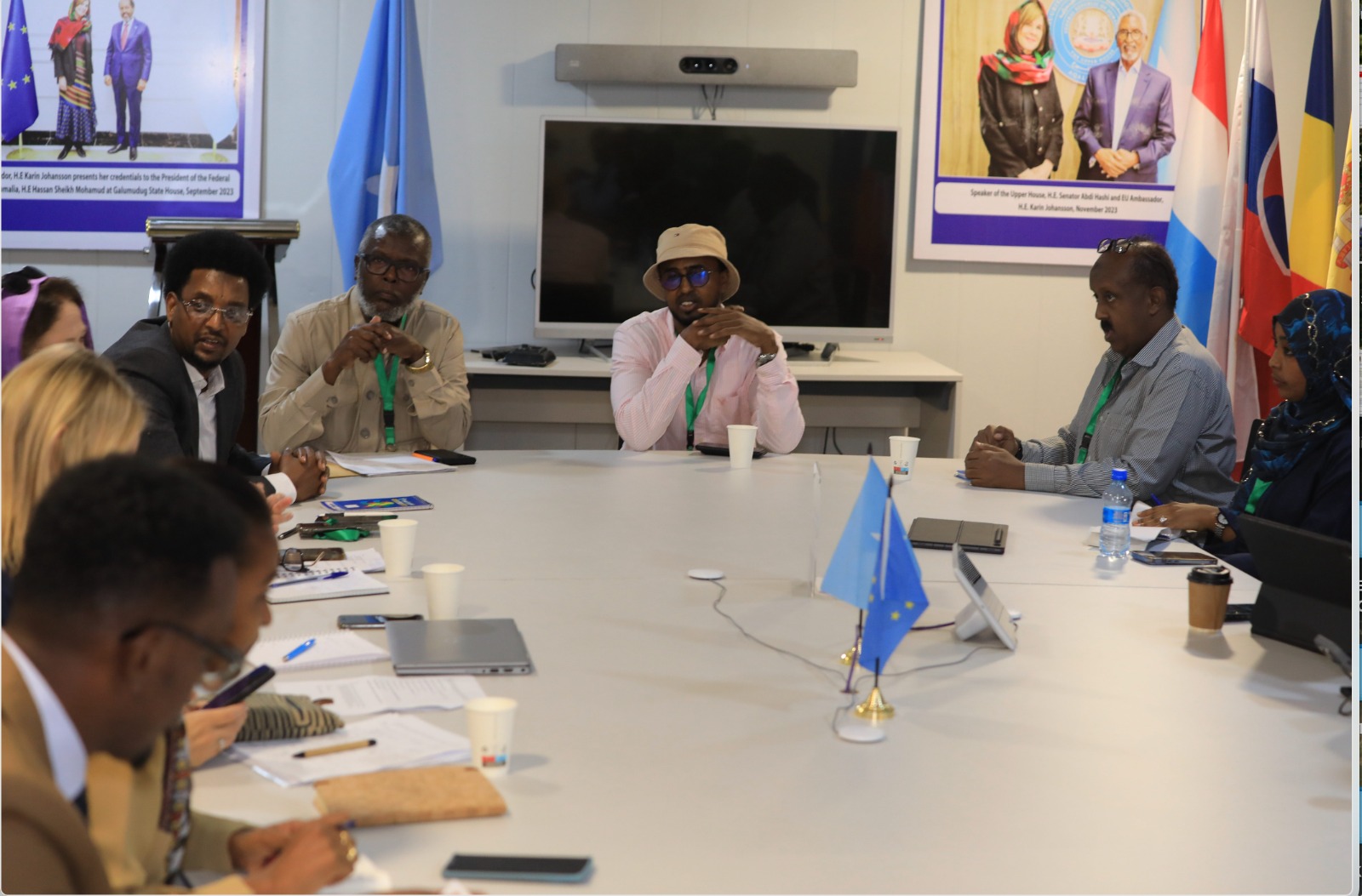 Press freedom organizations convened today in Mogadishu with members of the international diplomatic community to raise urgent concerns about the worsening state of freedom of expression in Somalia. | PHOTO/ SJS. Press freedom organizations convened on Tuesday in Mogadishu with members of the international diplomatic community to raise urgent concerns about the worsening state of freedom of expression in Somalia. | PHOTO/ SJS.