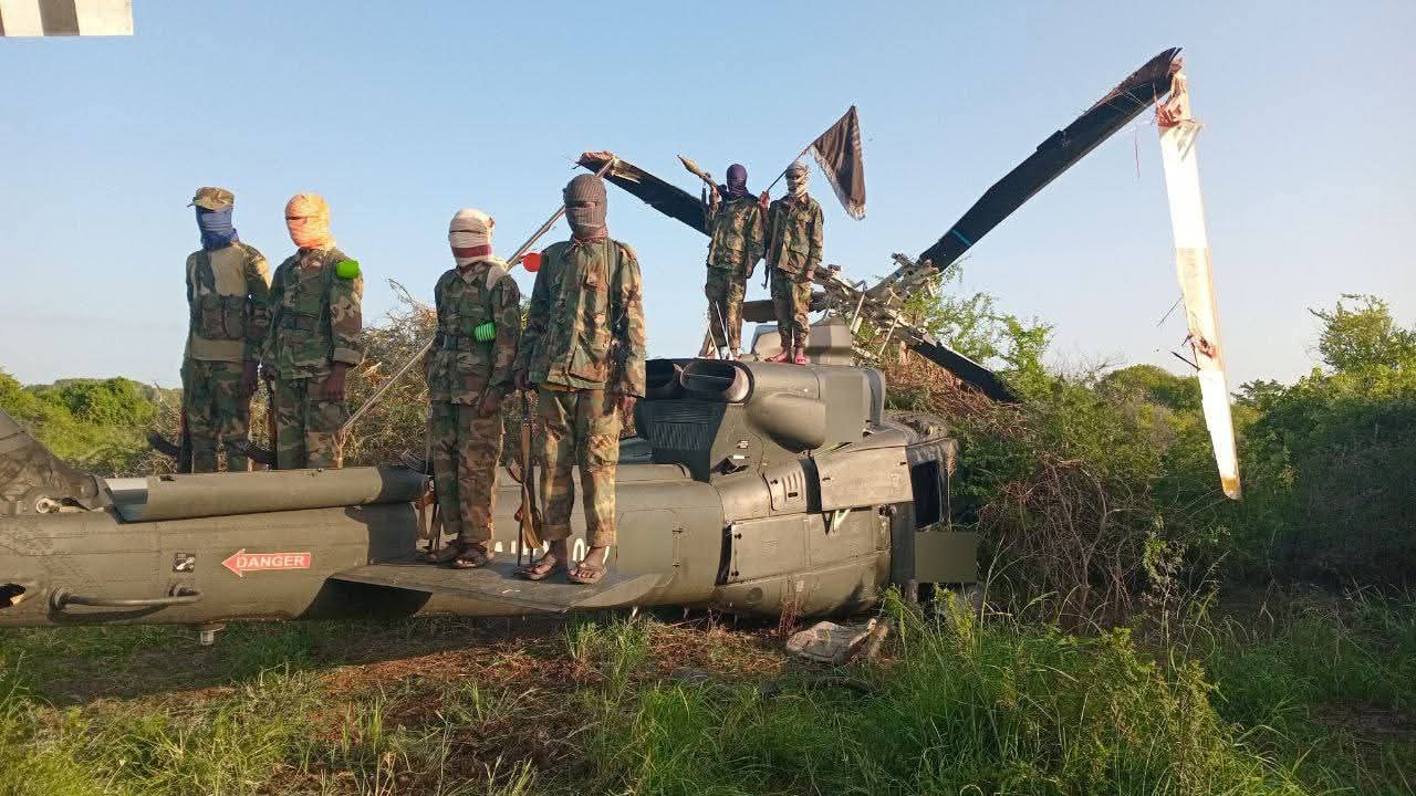AU helicopter crushed in Al-Shabaab territory.