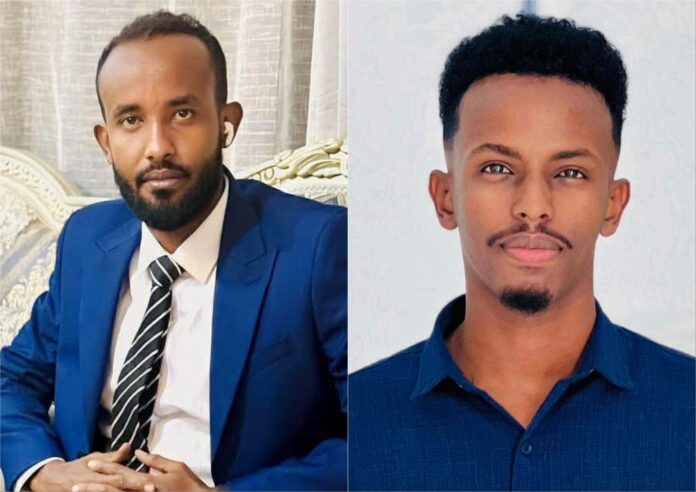 Mohamed Abdul Aziz, Director of Radio Galkayo (left), and Ahmed Abdiqani Yusuf, a freelance cameraman (right). | PHOTO/Combined/ SJS.