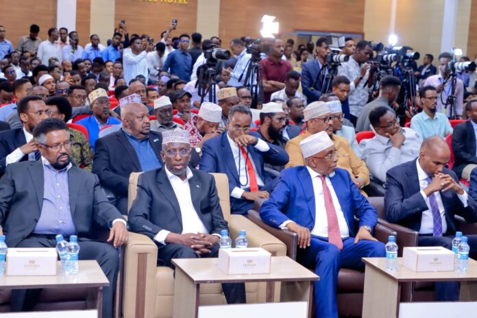 Somali Opposition coalition end the three day conference in Mogadishu Saturday. | PHOTO/Pool/Kaab TV.