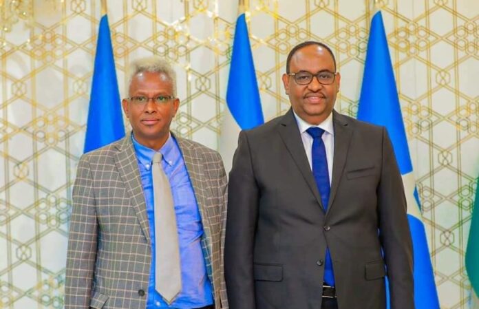 Puntland State president, Sa'id Abdullahi Deni and Interior Minister, Abdi Farah Sa'id (Juxa).
