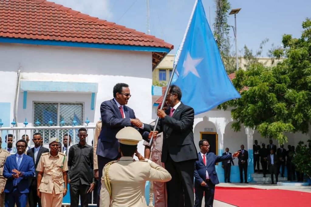 Following May 2022 election, President Mohamed Abdullahi Farmaajo handed over office to Hassan Sheikh Mohamud.