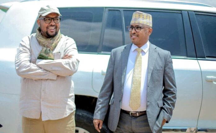 Abdukadir Ahmed Aw-Ali Firdhiye (left) and his running mate Jibril Yusuf won the North East election as president and deputy.