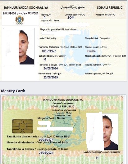 Evidence shows Somali passports and national ID cards are being sold to non-Somalis.