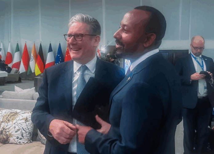 Abiy Meets With Sir Keir Starmer at COP30| PHOTO X.